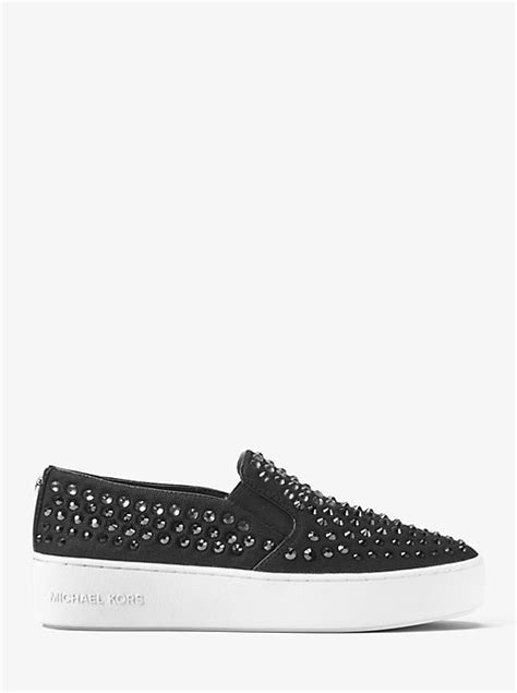 michael kors trent embellished slip on|Trent Embellished Leather Slip.